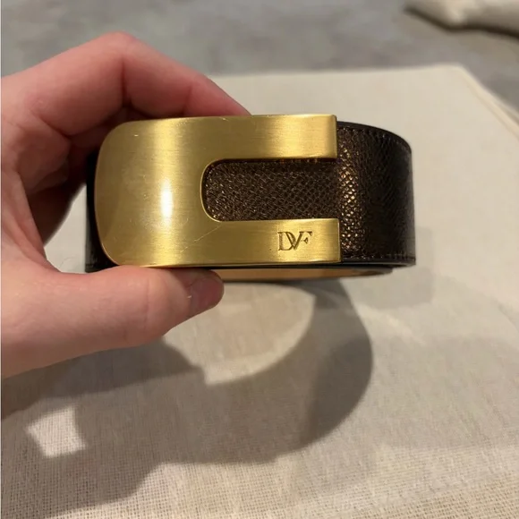Diane Von Furstenberg Brown Leather Belt - Picture 2 of 4
